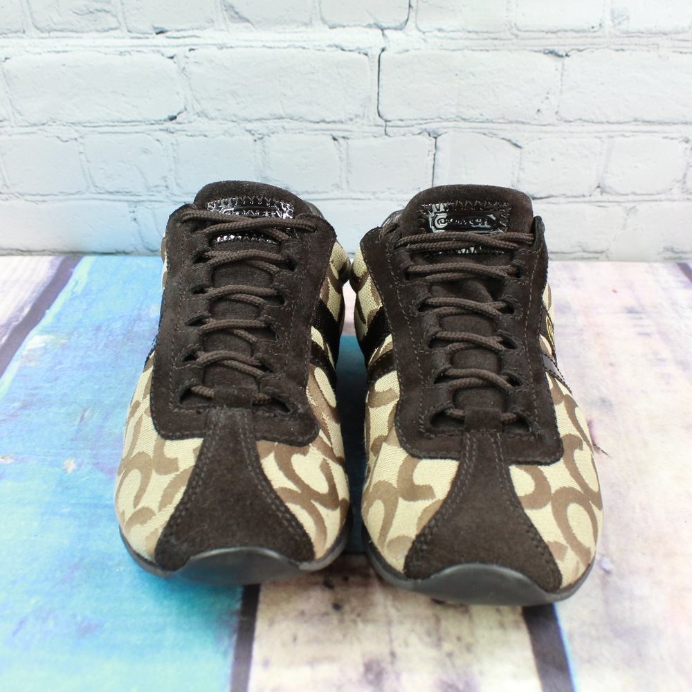 Coach Kathleen Brown Jacquard Sneakers Size 8.5 - Picture 5 of 9